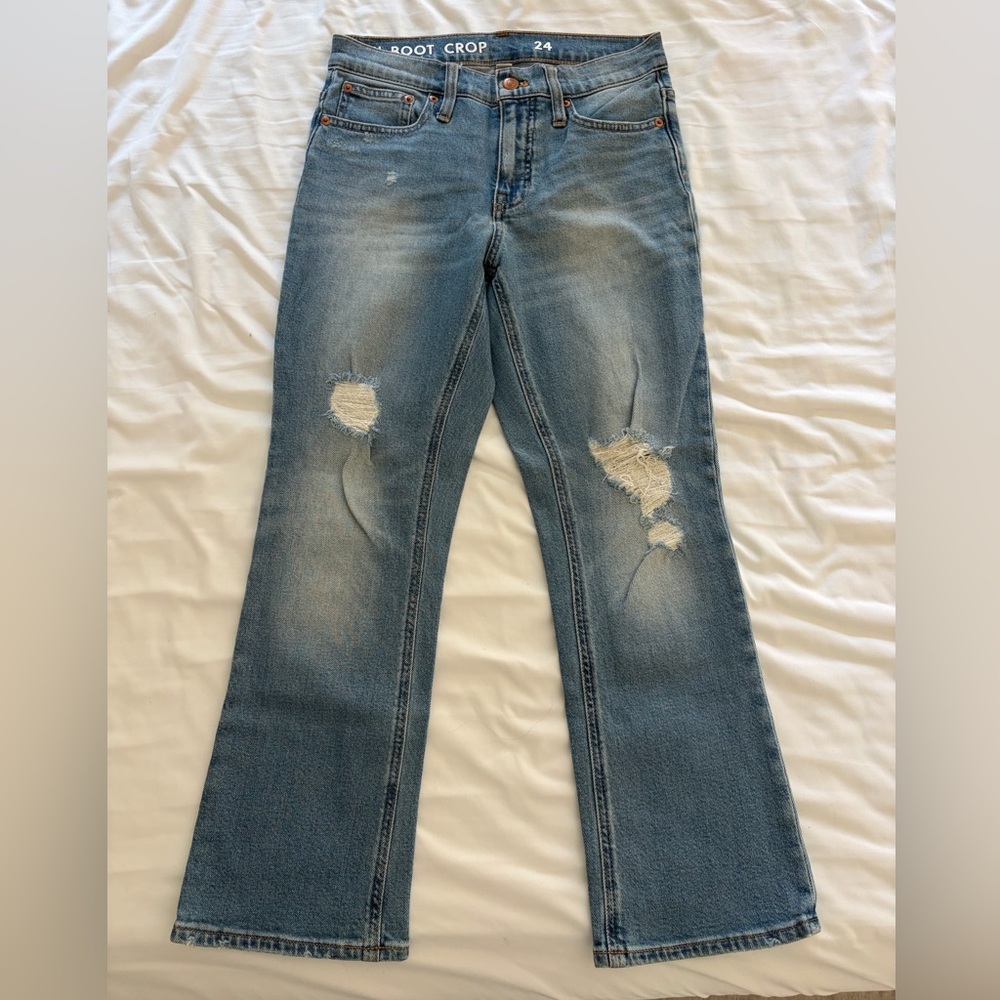 J CREW 9" Billie Demi Boot Crop Jeans - Blue - Size 24